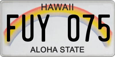 HI license plate FUY075