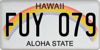 HI license plate FUY079