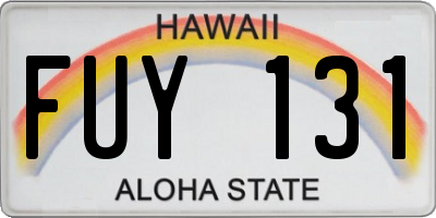 HI license plate FUY131