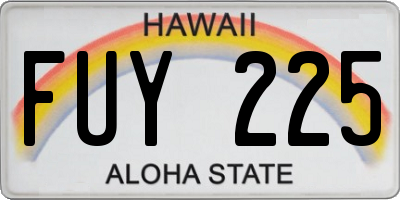 HI license plate FUY225