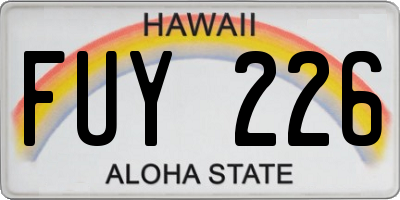 HI license plate FUY226