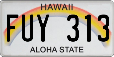 HI license plate FUY313