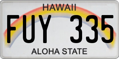 HI license plate FUY335