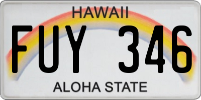 HI license plate FUY346