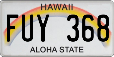 HI license plate FUY368