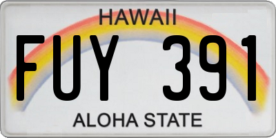HI license plate FUY391