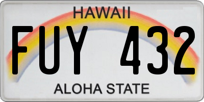 HI license plate FUY432