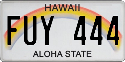 HI license plate FUY444