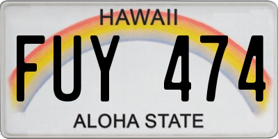 HI license plate FUY474