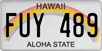 HI license plate FUY489