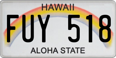 HI license plate FUY518