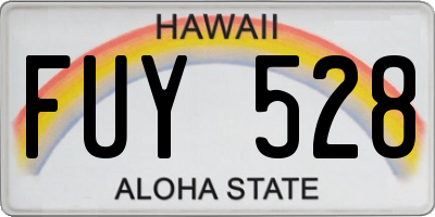 HI license plate FUY528