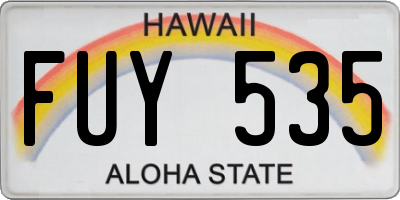 HI license plate FUY535