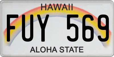 HI license plate FUY569