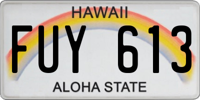 HI license plate FUY613