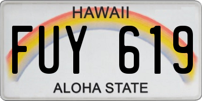 HI license plate FUY619
