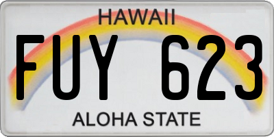 HI license plate FUY623