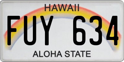HI license plate FUY634