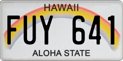 HI license plate FUY641