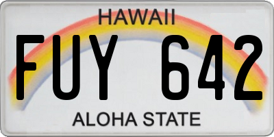 HI license plate FUY642
