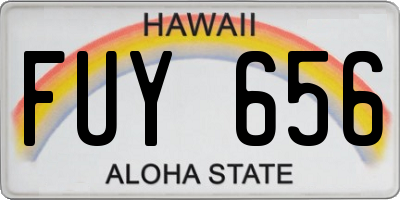 HI license plate FUY656