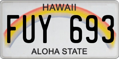 HI license plate FUY693