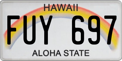HI license plate FUY697