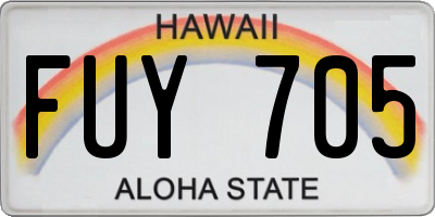 HI license plate FUY705