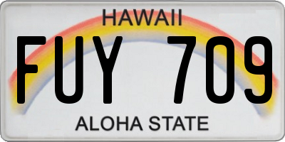 HI license plate FUY709