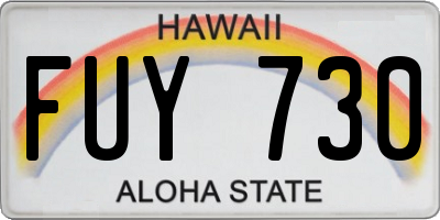 HI license plate FUY730