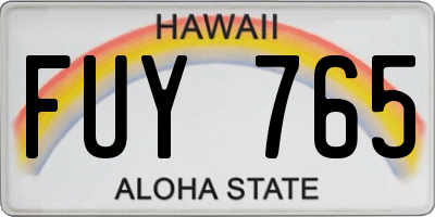 HI license plate FUY765