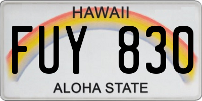 HI license plate FUY830