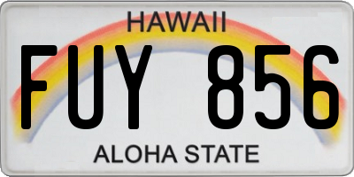 HI license plate FUY856