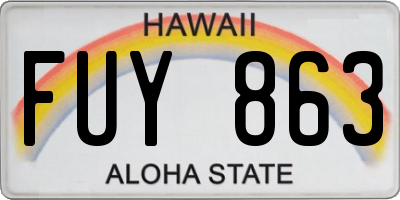HI license plate FUY863