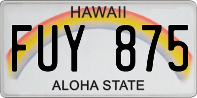 HI license plate FUY875