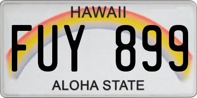 HI license plate FUY899