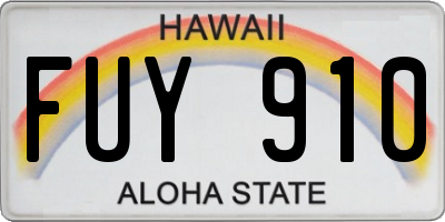 HI license plate FUY910