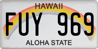HI license plate FUY969