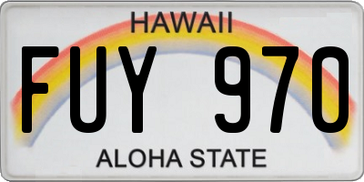 HI license plate FUY970