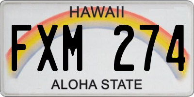 HI license plate FXM274