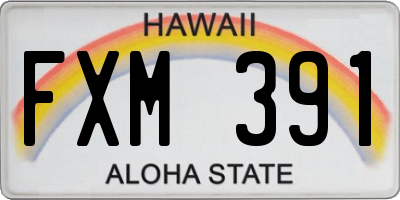 HI license plate FXM391