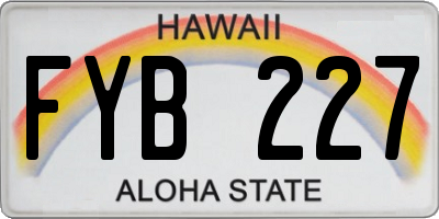 HI license plate FYB227