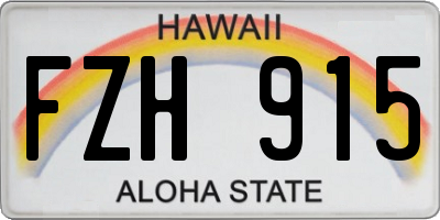 HI license plate FZH915
