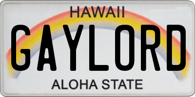 HI license plate GAYLORD