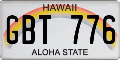 HI license plate GBT776