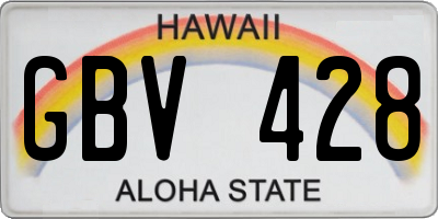HI license plate GBV428