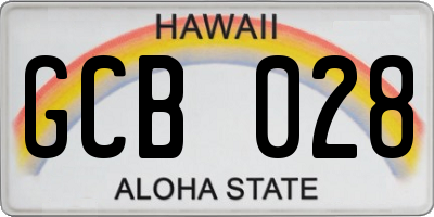 HI license plate GCB028