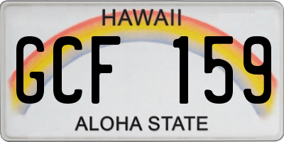 HI license plate GCF159