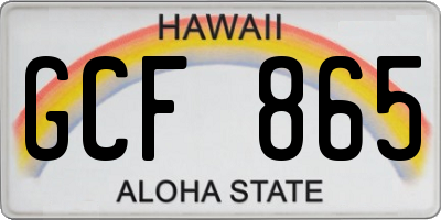 HI license plate GCF865