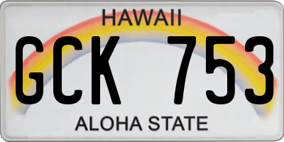 HI license plate GCK753